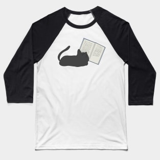 Cat reading Baseball T-Shirt